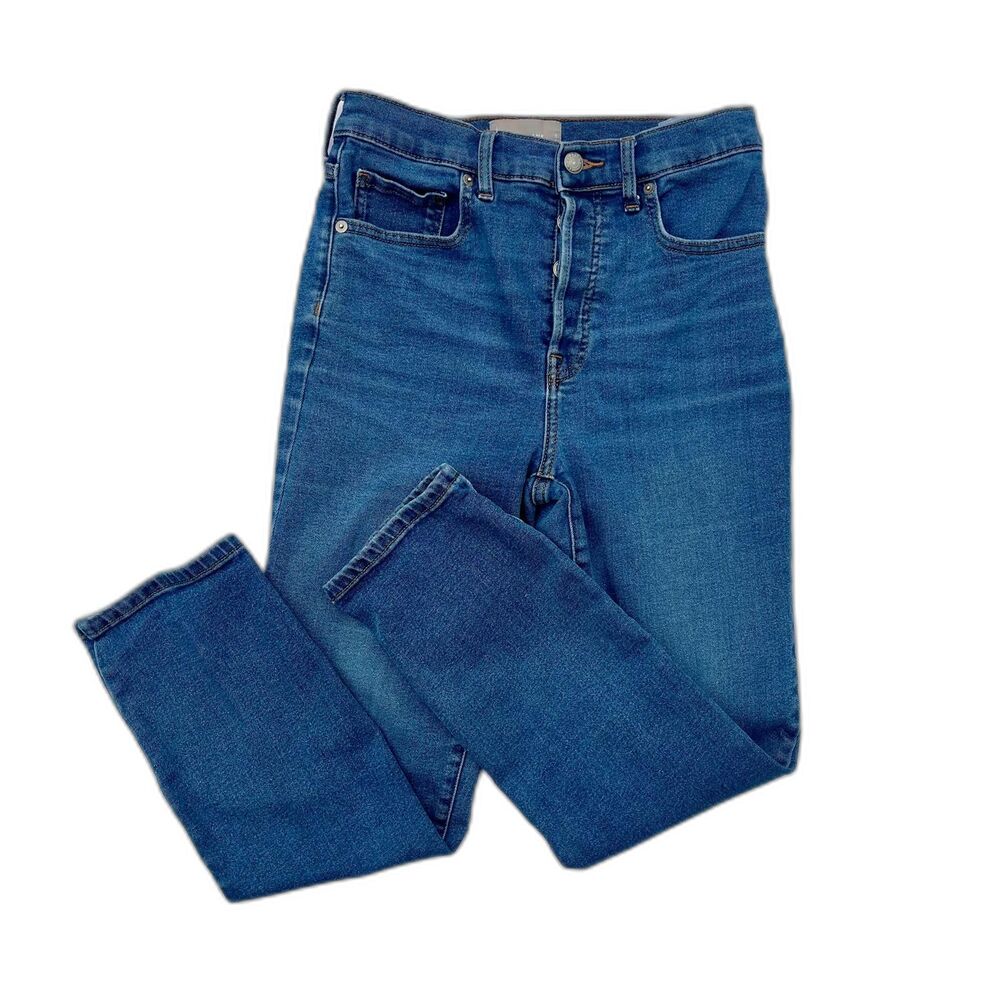 Everlane High-Rise Cigarette Jeans Size 28 Ankle Button Fly‎ Slim Straight